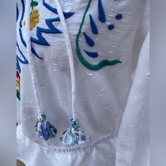 Anthropologie Forever That Girl Embroidered Peplum Blouse size M gorgeous NWT - Picture 6 of 12